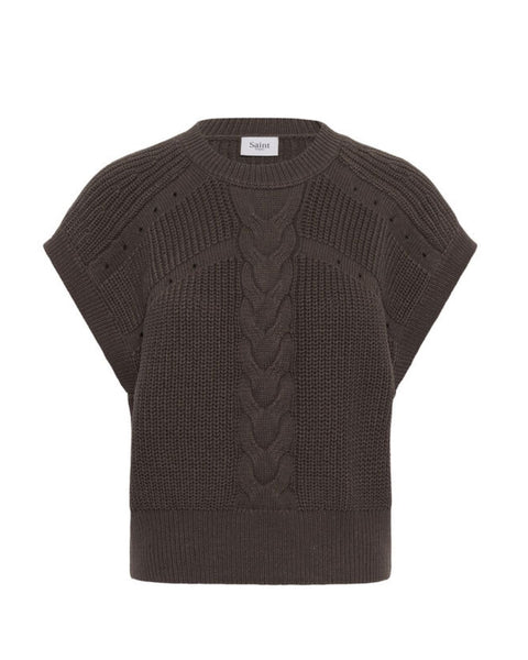 Chocolate Knitted Tank by Saint Tropez