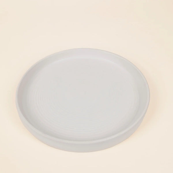 White Large Candle Plate by St Eval