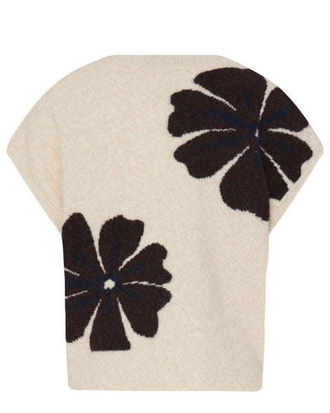 Ecru Floral Knit Tank by B.Young