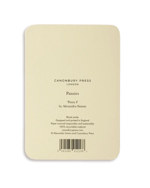 Pansy Greeting Card by Canonbury Press