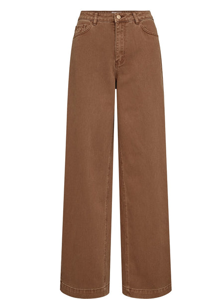 Cognac High Waisted Wide Leg Jean by Nümph