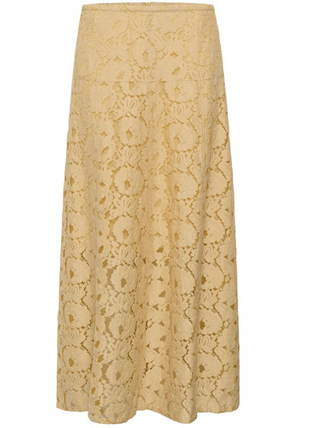 Yellow Lace Maxi Skirt By Soaked