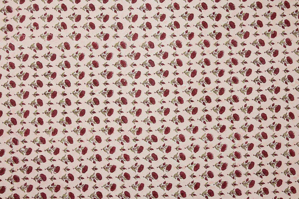 Block Printed Wrapping Paper Sheets - Ditsy Floral Scarlet
