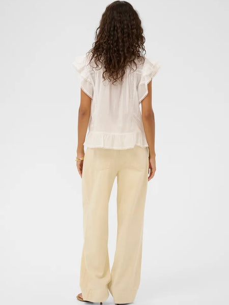 White Cotton Blouse With Lace Detail By Soaked