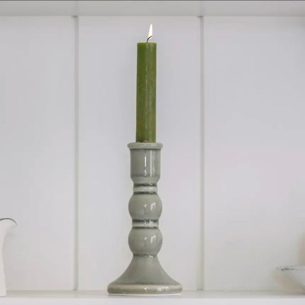 Sage Candle Holder Crackle Large