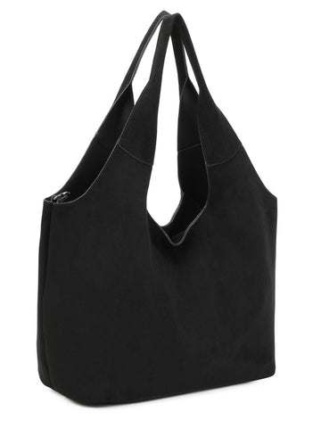 Black Suede Tote Bag