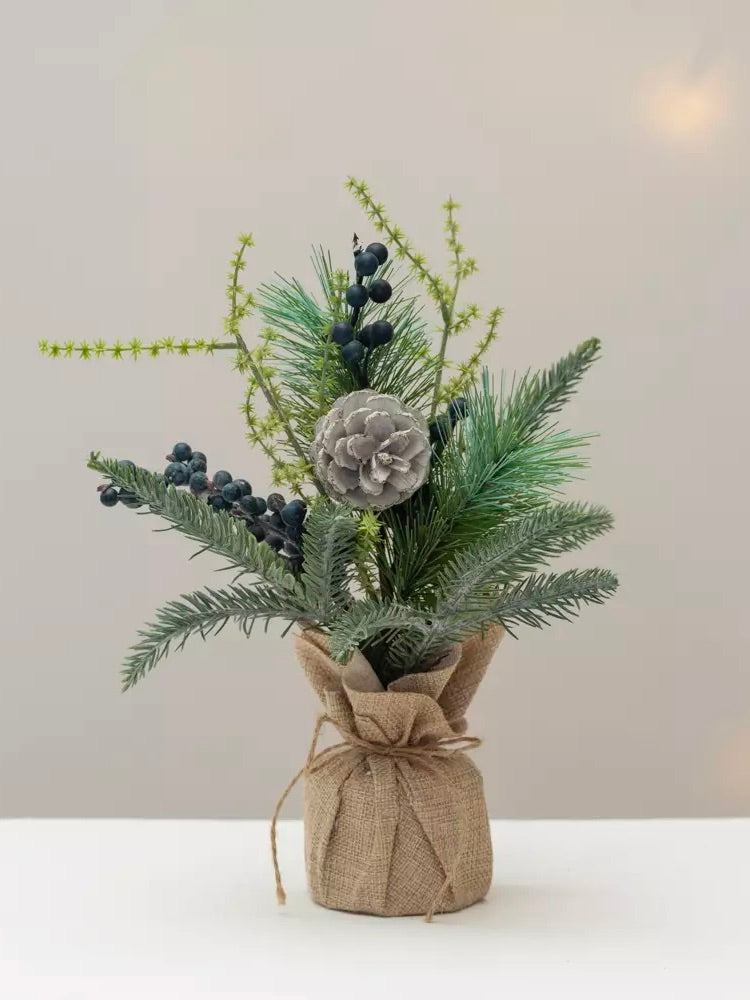 Faux Blueberry & Fircone Decoration