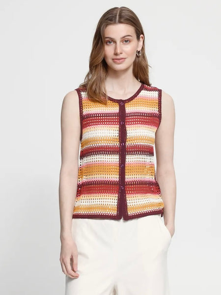 Stripe Crochet Waistcoat  by Ichi