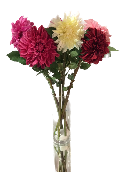 Artificial Light Pink Dahlia large Single Silk Flower Stem