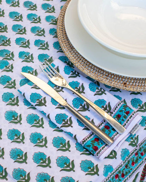 Stanton Block Print Tablecloth 150 x 220cm