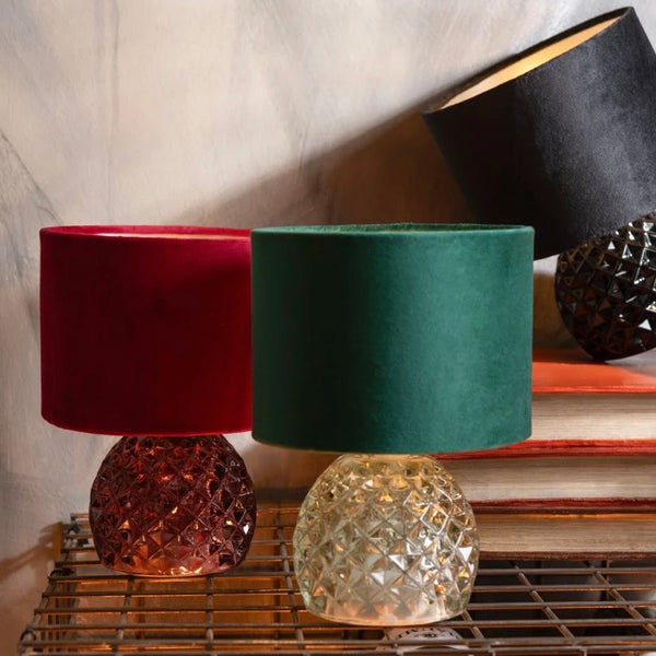 Burgundy Glass LED Table Lamp