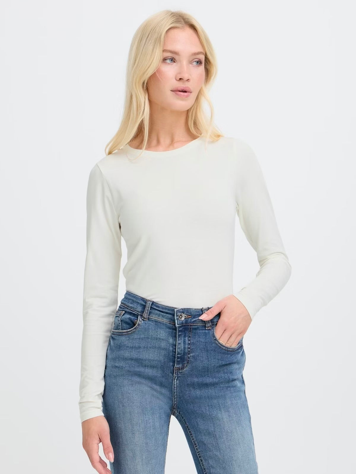 Off White Pamila Long Sleeve T-Shirt by B Young