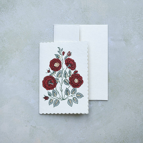 Block Printed- Gulab Sage Card