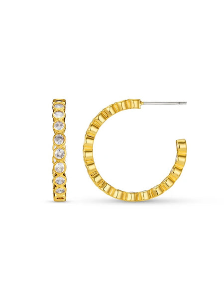Crystal Mid-Size Hoop Earrings by Orelia