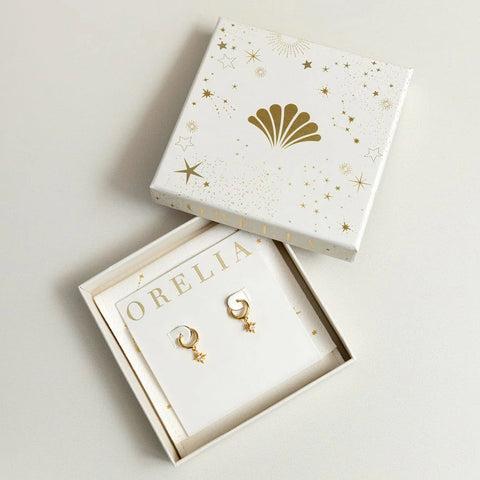 Gold Starburst Earrings Gift Box