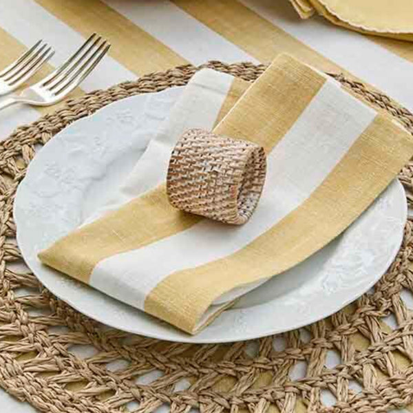 Honey Dew Wide Stripe Napkin Individual