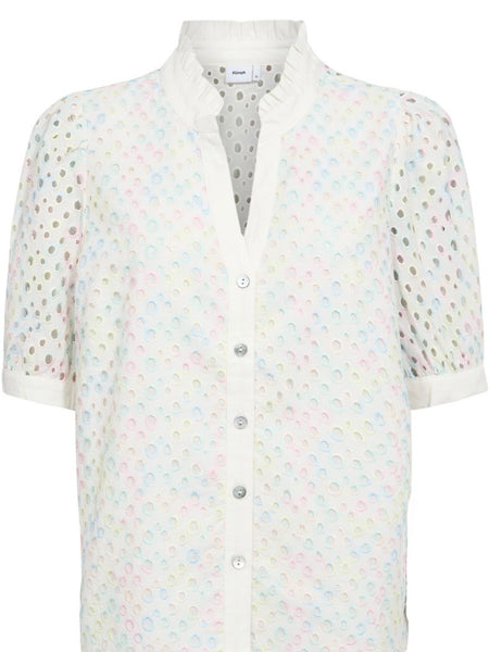 Rainbow Embroidery Anglaise Blouse by Numph