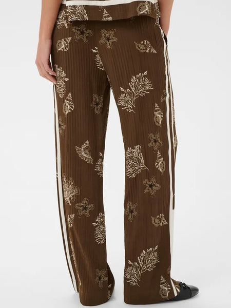 Chocolate Shell Print Trousers By Saint Tropez