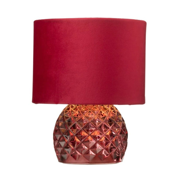 Burgundy Glass LED Table Lamp