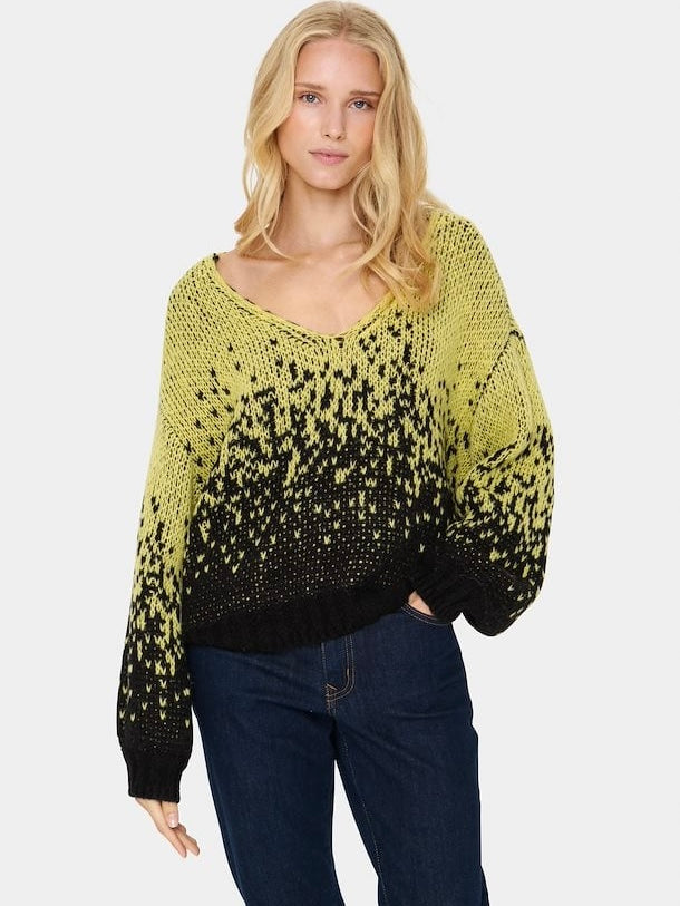 Lime and Black Dapple Jumper by Saint Tropez