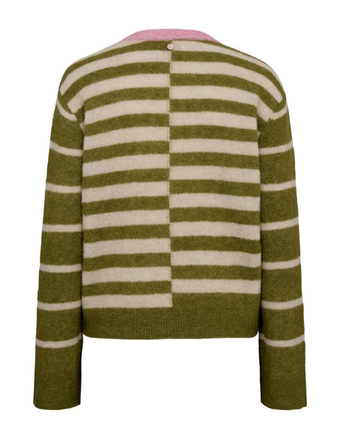 Olive Stripe Alpaca Jumper by Nümph