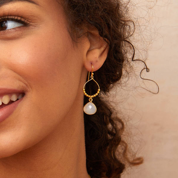 White Bay Reef Chalcedony Earrings by Ashiana