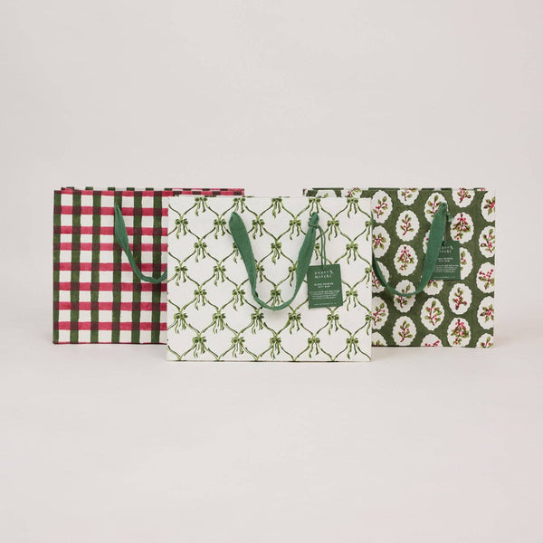 Medium- Green Block Print Bags