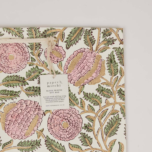 Pink Block Printed Gift Bags (Medium)