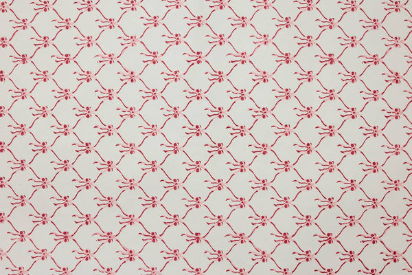 Block Printed Wrapping Paper Sheets - Bows Christmas Pudding