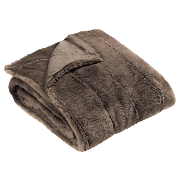 Taupe Empress Faux Fur Throw