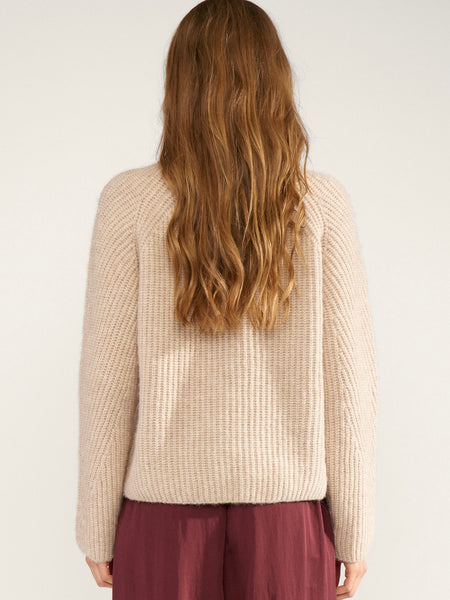Ecru Chunky Rib Jumper by Numph