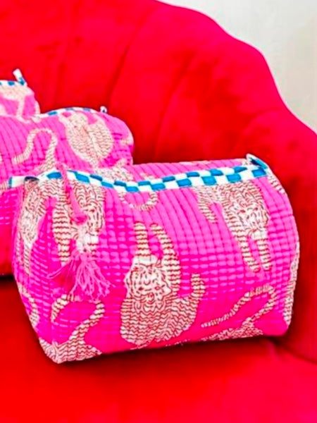 Large Pink Tiger Wash Bag