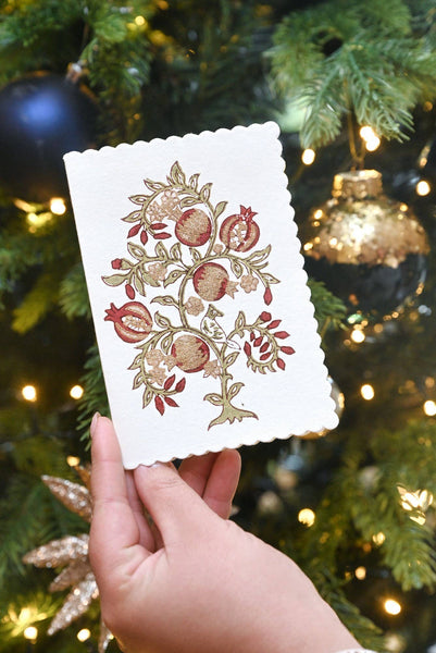 Block Printed-Anaar Scarlet Card