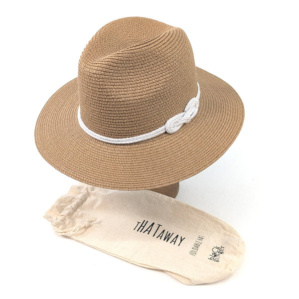 White Reef Knot Panama Foldable Hat
