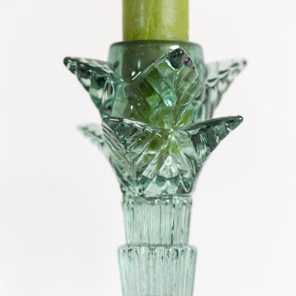 Green Glass Candlestick