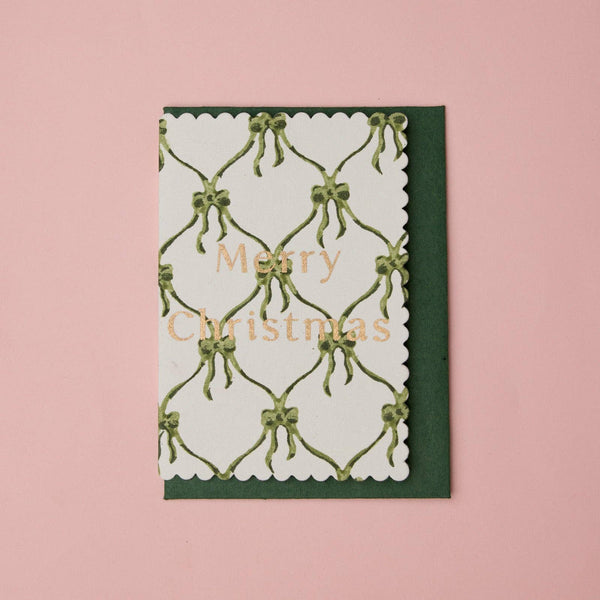 Bows Holly Green Card