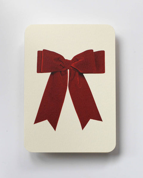 Valentines Red Velvet Bow Greeting Card