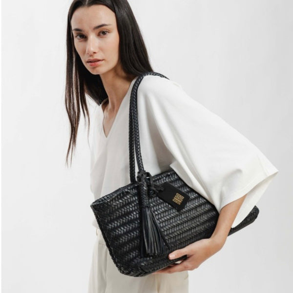 Black Perkins Baguette Shoulder Bag by Biba
