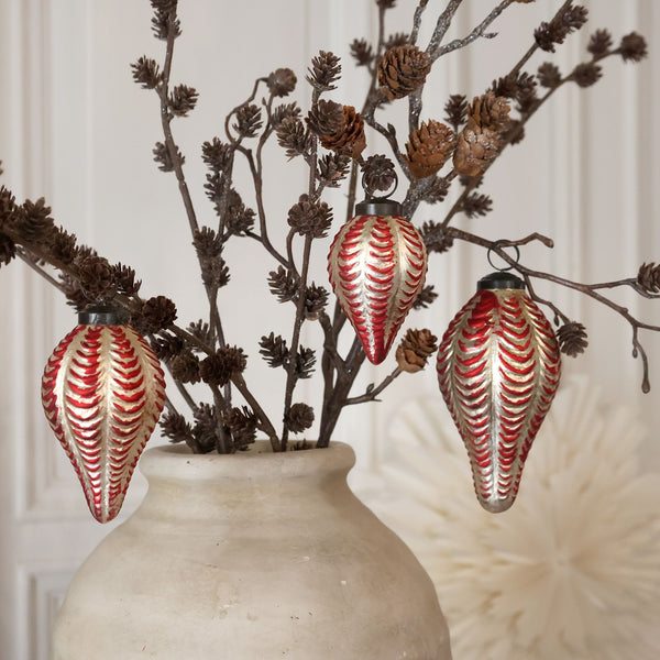 Set of 3 Teardrop Christmas Baubles