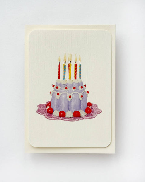 Lavender Cream Blancmange Greeting Card | Birthday Card