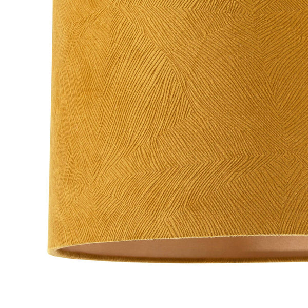 Mustard Soft Velvet Fabric Round Lamp Shade