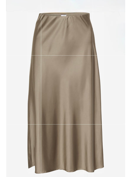 Champagne Satin Maxi Skirt By Saint Tropez