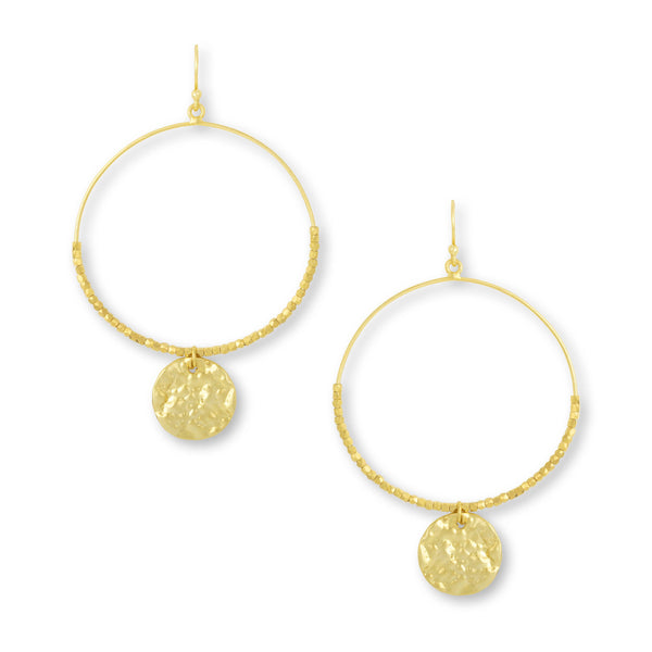 Gold Dominique Hoop Earrings by Ashiana