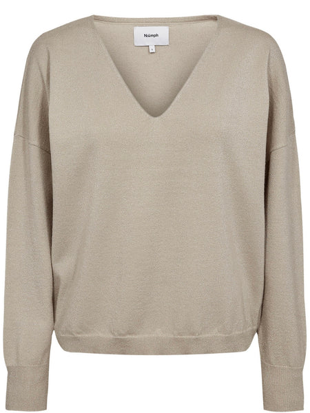 Champagne Lurex Knit Jumper by Nümph