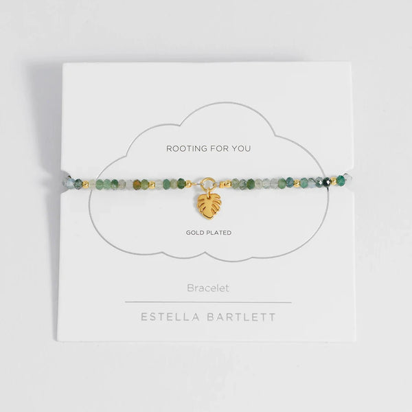 Monstera Leaf Amelia Precious Stone Bracelet