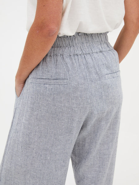 Blue/White Stripe Linen Culottes By Fika