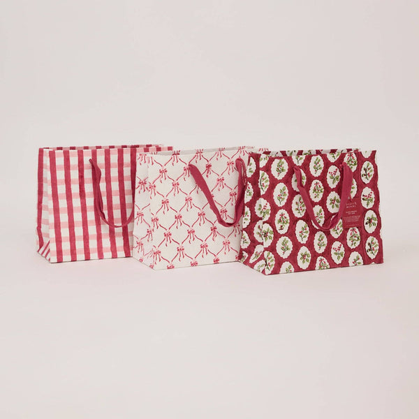 Medium- Red Block Print Paper Gift Bags