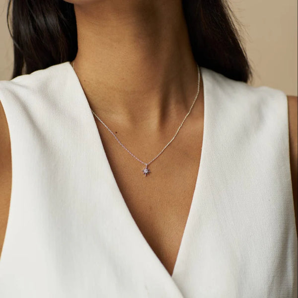 Silver Starburst Necklace Gift Box by Orelia