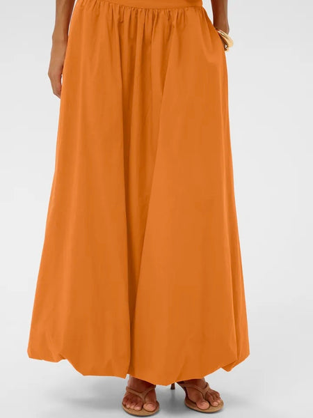 Orange Balloon Hem Skirt By Soaked