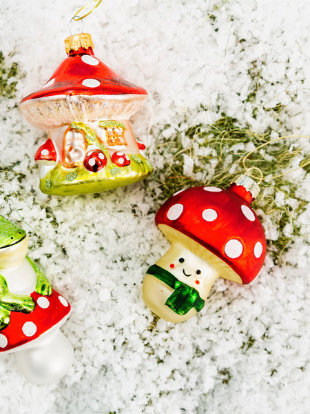 Happy Mushroom Shaped Christmas Bauble